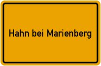 Ortsschild von Gemeinde Hahn bei Marienberg in Rheinland-Pfalz