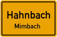 Straßenverzeichnis Hahnbach Mimbach