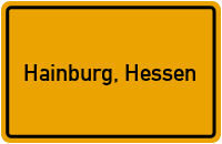 Ortsschild von Gemeinde Hainburg, Hessen in Hessen
