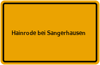 City Sign Hainrode bei Sangerhausen