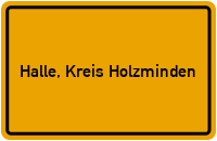 Ortsschild von Gemeinde Halle, Kreis Holzminden in Niedersachsen