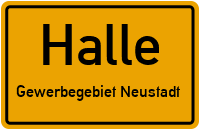 Einfahrt in 06126 Halle (Gewerbegebiet Neustadt)