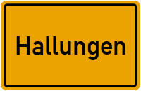 Ortsschild von Gemeinde Hallungen in Thüringen
