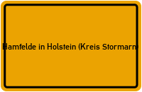 Ortsschild von Gemeinde Hamfelde in Holstein (Kreis Stormarn) in Schleswig-Holstein