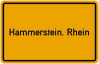 Ortsschild von Gemeinde Hammerstein, Rhein in Rheinland-Pfalz