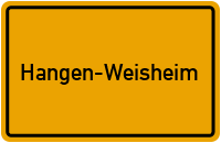 Ortsschild von Gemeinde Hangen-Weisheim in Rheinland-Pfalz