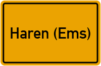 Ortsschild von Stadt Haren (Ems) in Niedersachsen