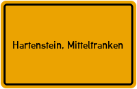 Ortsschild von Gemeinde Hartenstein, Mittelfranken in Bayern