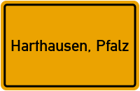 Ortsschild von Gemeinde Harthausen, Pfalz in Rheinland-Pfalz