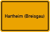 Ortsschild von Gemeinde Hartheim (Breisgau) in Baden-Württemberg