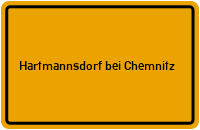 City Sign Hartmannsdorf bei Chemnitz