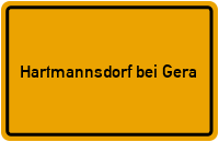 City Sign Hartmannsdorf bei Gera