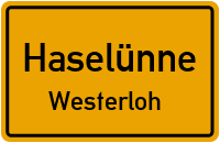Straßenverzeichnis Haselünne Westerloh