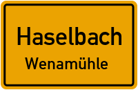 Straßenverzeichnis Haselbach Wenamühle