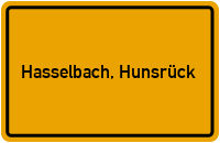 Ortsschild von Gemeinde Hasselbach, Hunsrück in Rheinland-Pfalz
