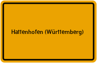 City Sign Hattenhofen (Württemberg)