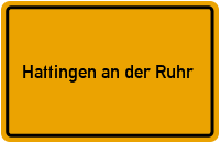 Ortsschild Hattingen an der Ruhr