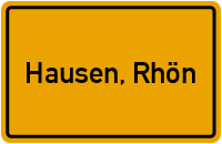 Ortsschild von Gemeinde Hausen, Rhön in Bayern