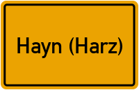 City Sign Hayn (Harz)