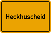 Ortsschild von Gemeinde Heckhuscheid in Rheinland-Pfalz