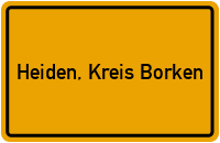 Ortsschild von Gemeinde Heiden, Kreis Borken in Nordrhein-Westfalen