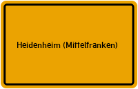 City Sign Heidenheim (Mittelfranken)
