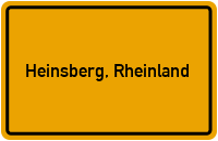 Ortsschild von Stadt Heinsberg, Rheinland in Nordrhein-Westfalen