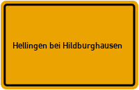 City Sign Hellingen bei Hildburghausen