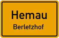 Straßenverzeichnis Hemau Berletzhof