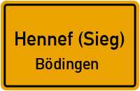 Straßenverzeichnis Hennef (Sieg) Bödingen