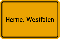 Ortsschild von Stadt Herne, Westfalen in Nordrhein-Westfalen