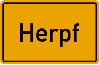 Ortsschild von Gemeinde Herpf in Thüringen