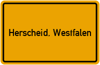 Ortsschild von Gemeinde Herscheid, Westfalen in Nordrhein-Westfalen