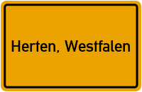 Ortsschild von Stadt Herten, Westfalen in Nordrhein-Westfalen
