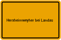 City Sign Herxheimweyher bei Landau