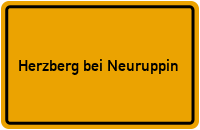 Ortsschild von Herzberg bei Neuruppin in Brandenburg