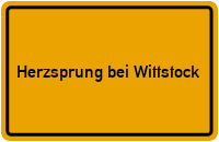 Ortsschild Herzsprung bei Wittstock