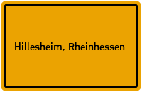 City Sign Hillesheim, Rheinhessen