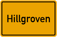 Ortsschild von Gemeinde Hillgroven in Schleswig-Holstein