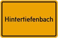 Ortsschild von Gemeinde Hintertiefenbach in Rheinland-Pfalz