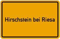 City Sign Hirschstein bei Riesa