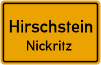 Straßen in Hirschstein Nickritz