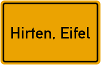 Ortsschild von Gemeinde Hirten, Eifel in Rheinland-Pfalz