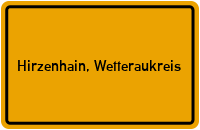 City Sign Hirzenhain, Wetteraukreis