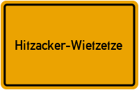 Ortsschild Hitzacker-Wietzetze