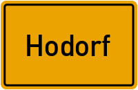 Ortsschild von Gemeinde Hodorf in Schleswig-Holstein