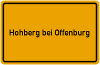 City Sign Hohberg bei Offenburg