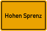 Ortsschild von Hohen Sprenz in Mecklenburg-Vorpommern