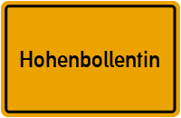 Ortsschild von Hohenbollentin in Mecklenburg-Vorpommern