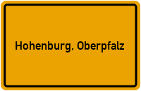 Ortsschild von Markt Hohenburg, Oberpfalz in Bayern